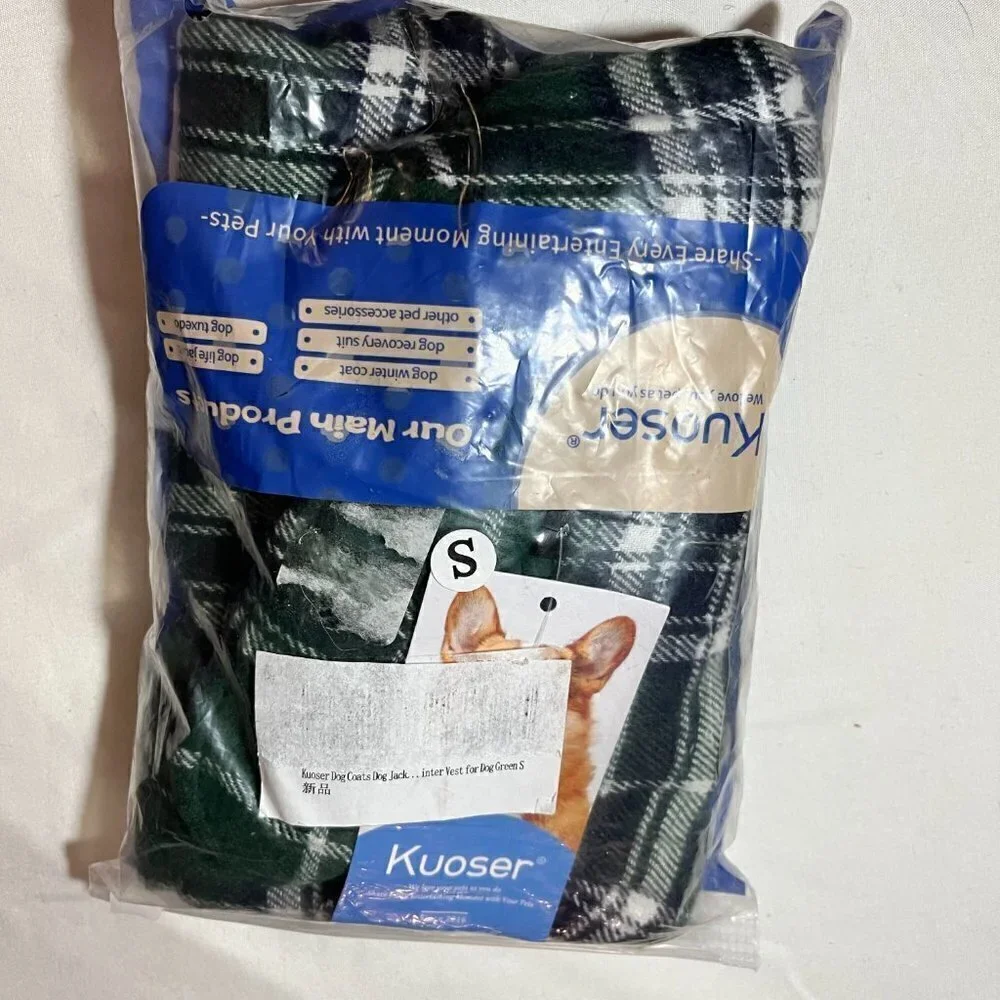 Kuoser British Plaid Reversible Dog Jacket